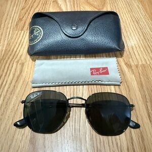 ray-ban hexagonal flat lens polarized sunglasses